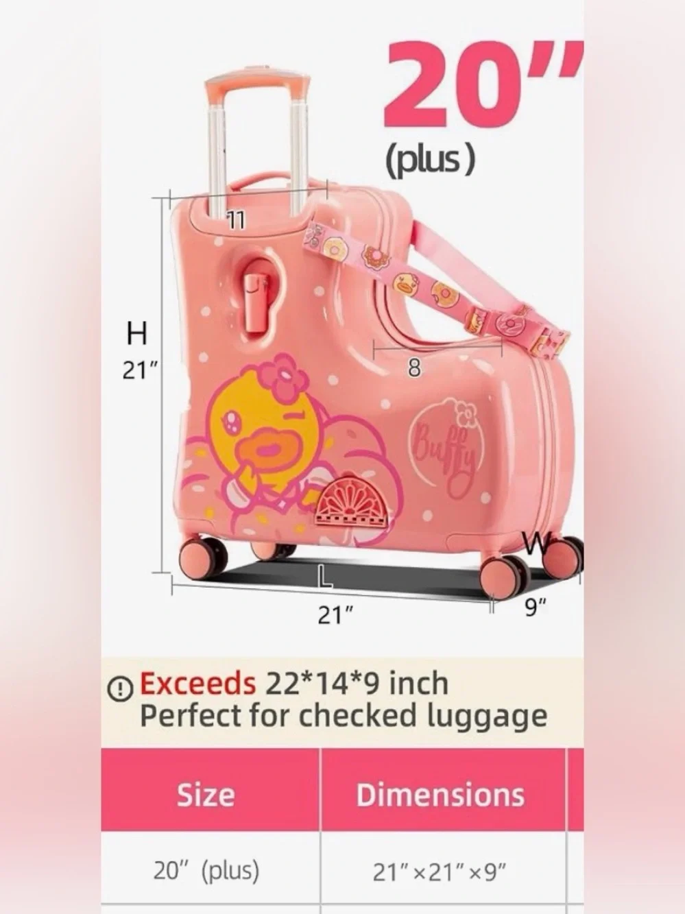 NWT Hard Side Ride-On 20” Luggage with Cartoon Island Beach Character